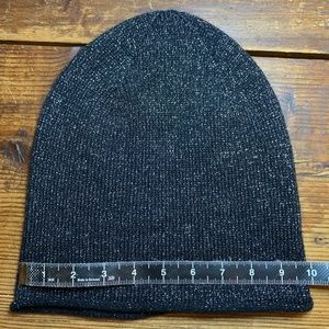 Naked Cashmere Lurex Shimmer Knit Beanie Hat Black